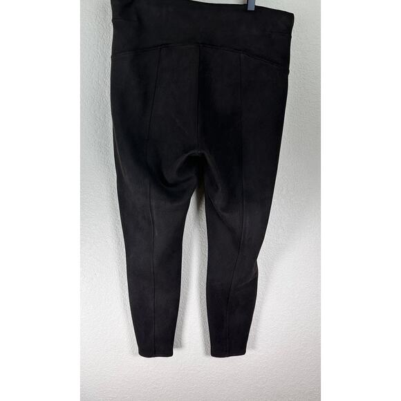Spanx 1X Faux Suede Brown Leggings High Rise Stretch Softcore Y2K - Picture 2 of 10